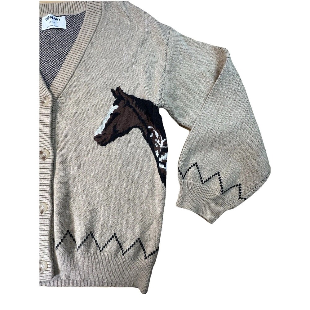 New Girl Horse Slouchy Knit Cardigan Sweater OLD NAVY L Equestrian Ranch Western - Picture 2 of 10